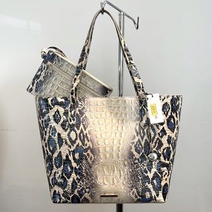 RARE! NWT Brahmin Designer Brooke Jaguar Ombre Melbourne Purse Bag Tote + Wallet